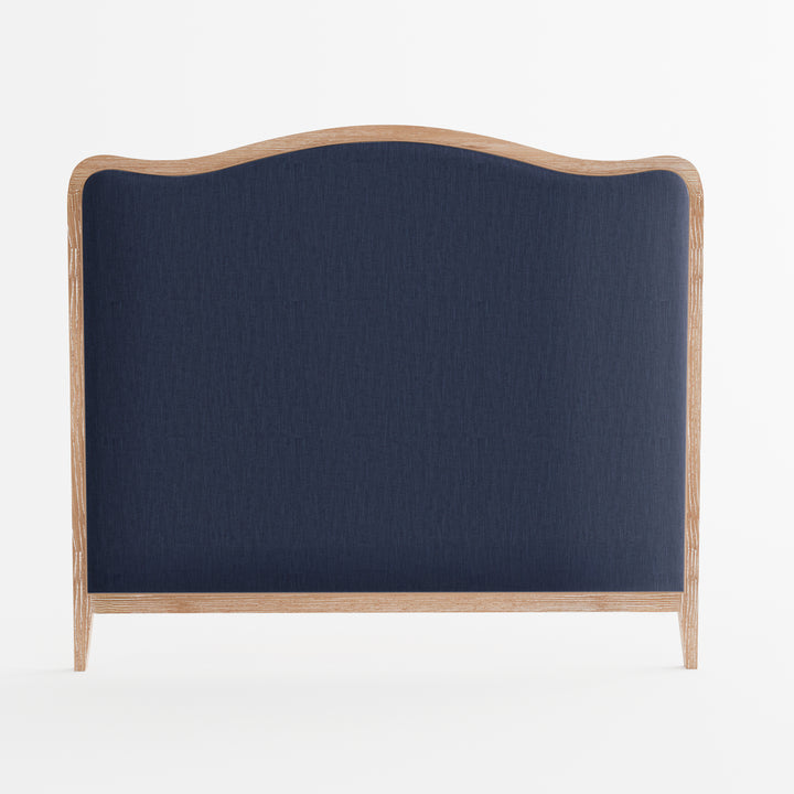 Isabelle French Provincial Curved Bedhead Whitewash Oak Navy