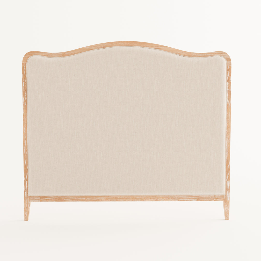 Isabelle French Provincial Curved Bedhead Whitewash Oak Oatmeal