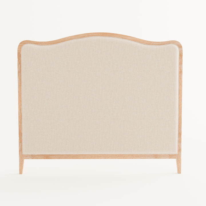 Isabelle French Provincial Curved Bedhead Whitewash Oak Oatmeal