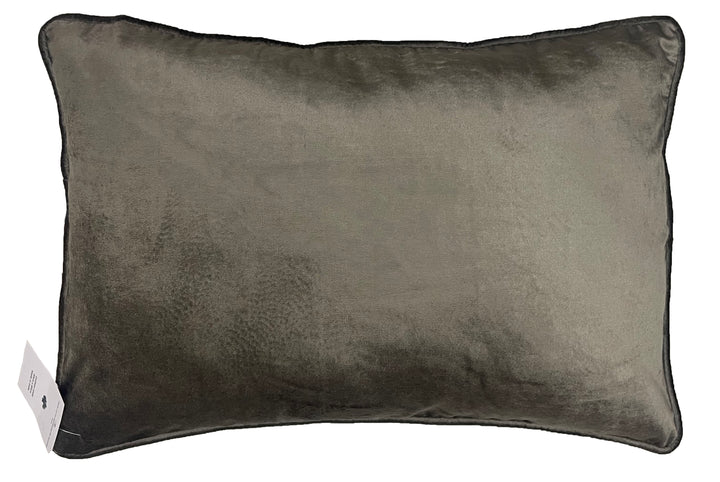 Pewter Velvet Luxury Lumbar Cushion With Feather Insert