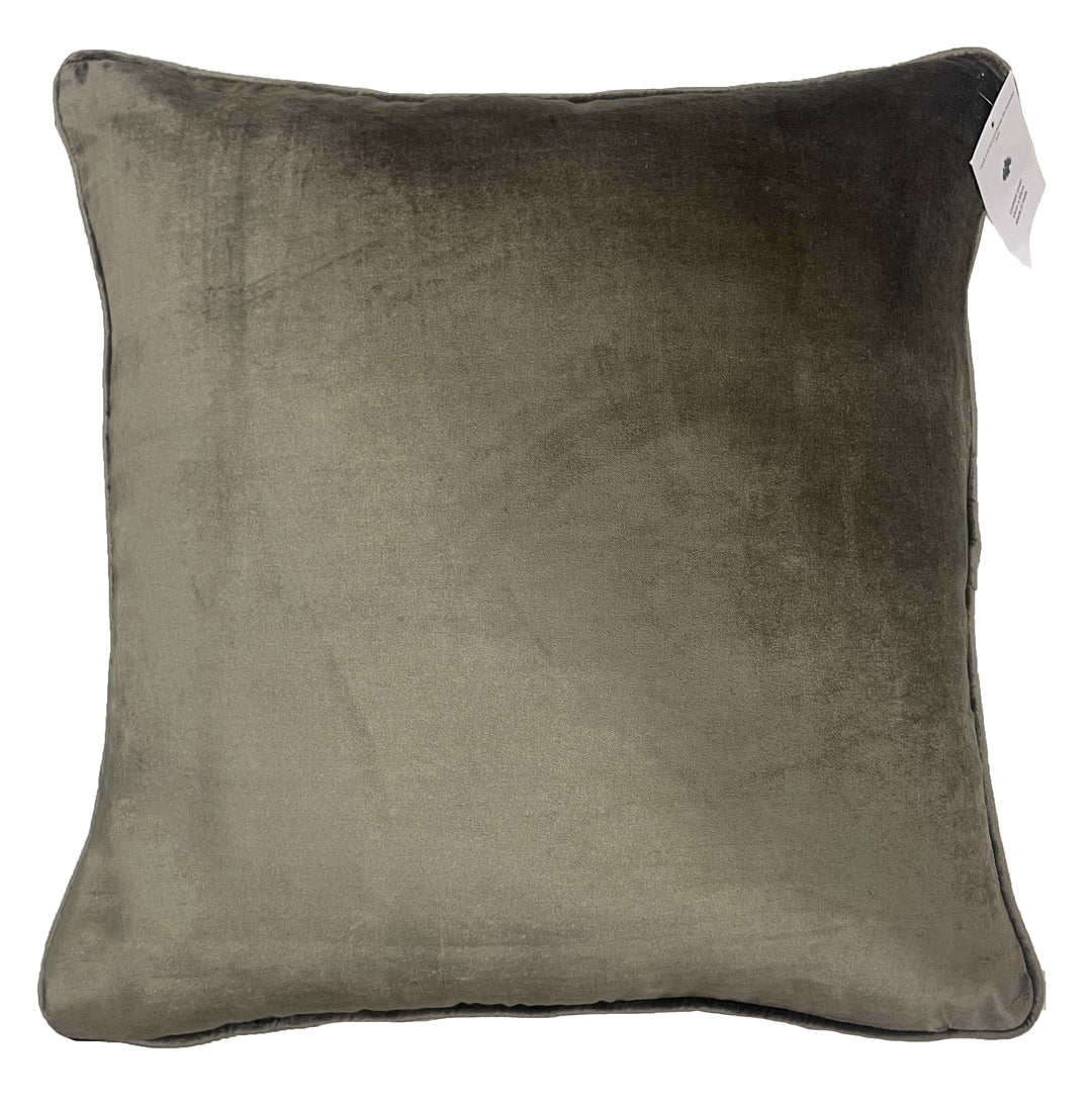 Pewter Velvet Luxury Square Cushion With Feather Insert