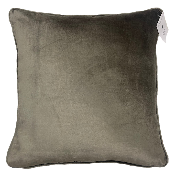Pewter Velvet Luxury Square Cushion With Feather Insert