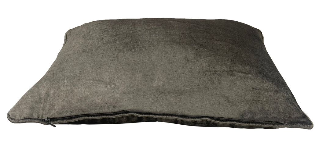 Pewter Velvet Luxury Lumbar Cushion With Feather Insert