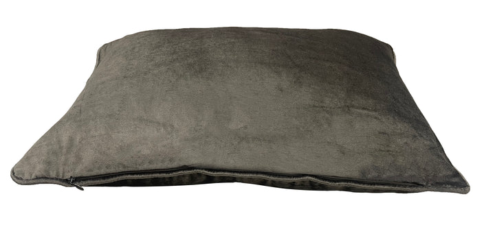 Pewter Velvet Luxury Lumbar Cushion With Feather Insert
