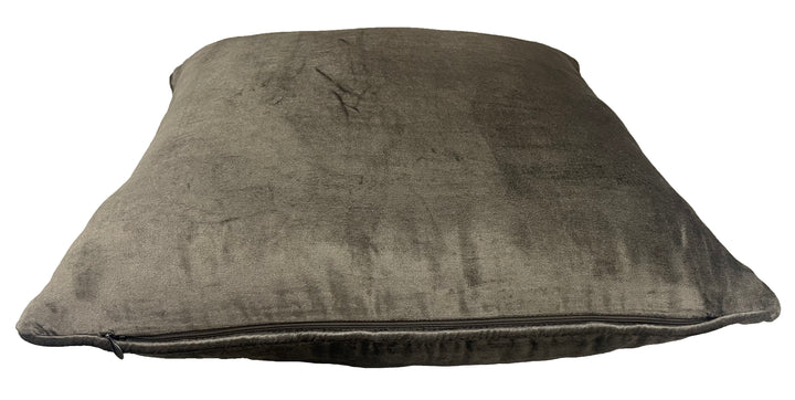 Pewter Velvet Luxury Square Cushion With Feather Insert