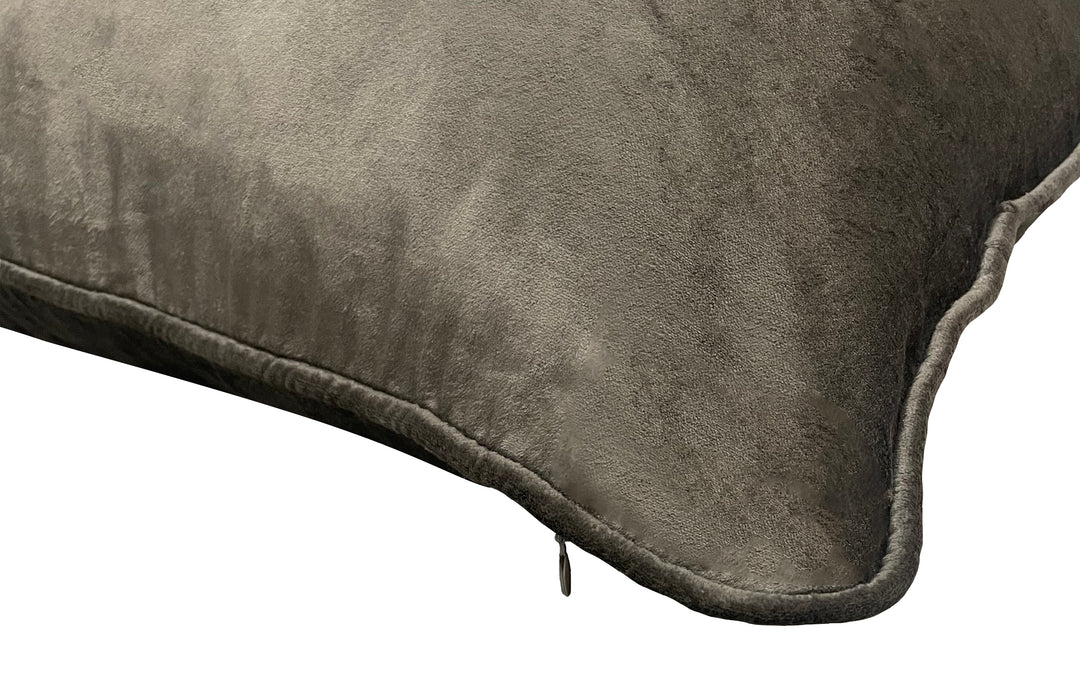 Pewter Velvet Luxury Lumbar Cushion With Feather Insert