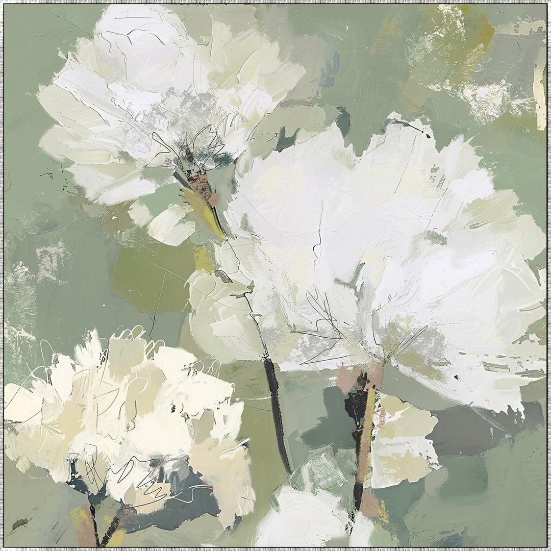Blooming meadow Canvas in Antique Silver Frame