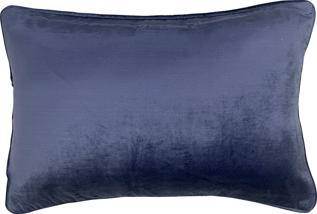 Sapphire Velvet Luxury Lumbar Cushion With Feather Insert