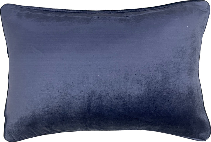 Sapphire Velvet Luxury Lumbar Cushion With Feather Insert