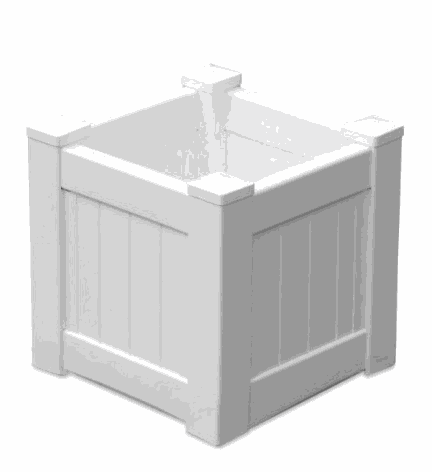 Hamptons Outdoor Square Pvc Planter Box - White