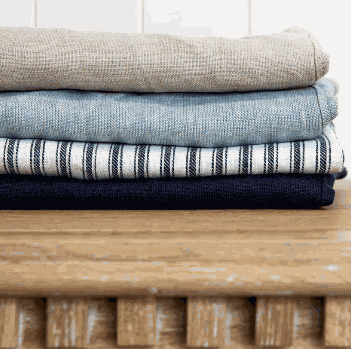 100% Linen Valance - Navy