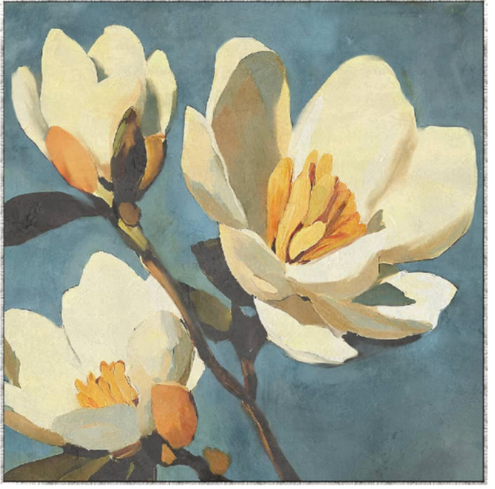 Magnolia Sky Canvas In Antique Silver Frame