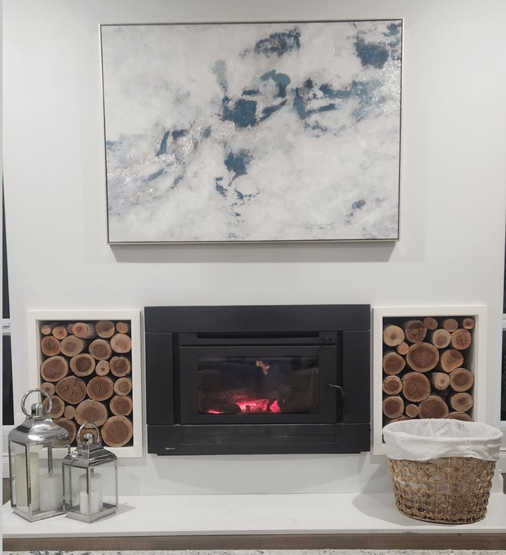 Foamy Landscape Canvas In Antique Silver Frame