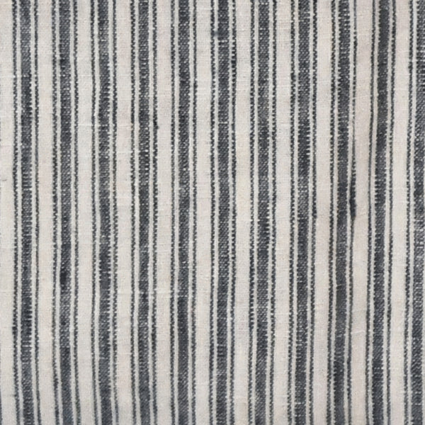 Navy and white stripe linen - 100% linen - Style My Home Signature Fabric