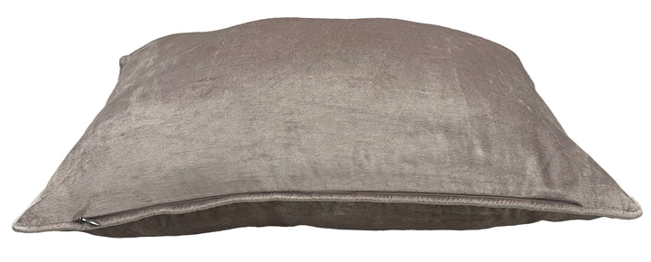 Taupe Velvet Luxury Lumbar Cushion With Feather Insert