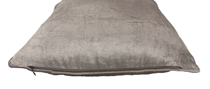 Taupe Velvet Luxury Square Cushion With Feather Insert