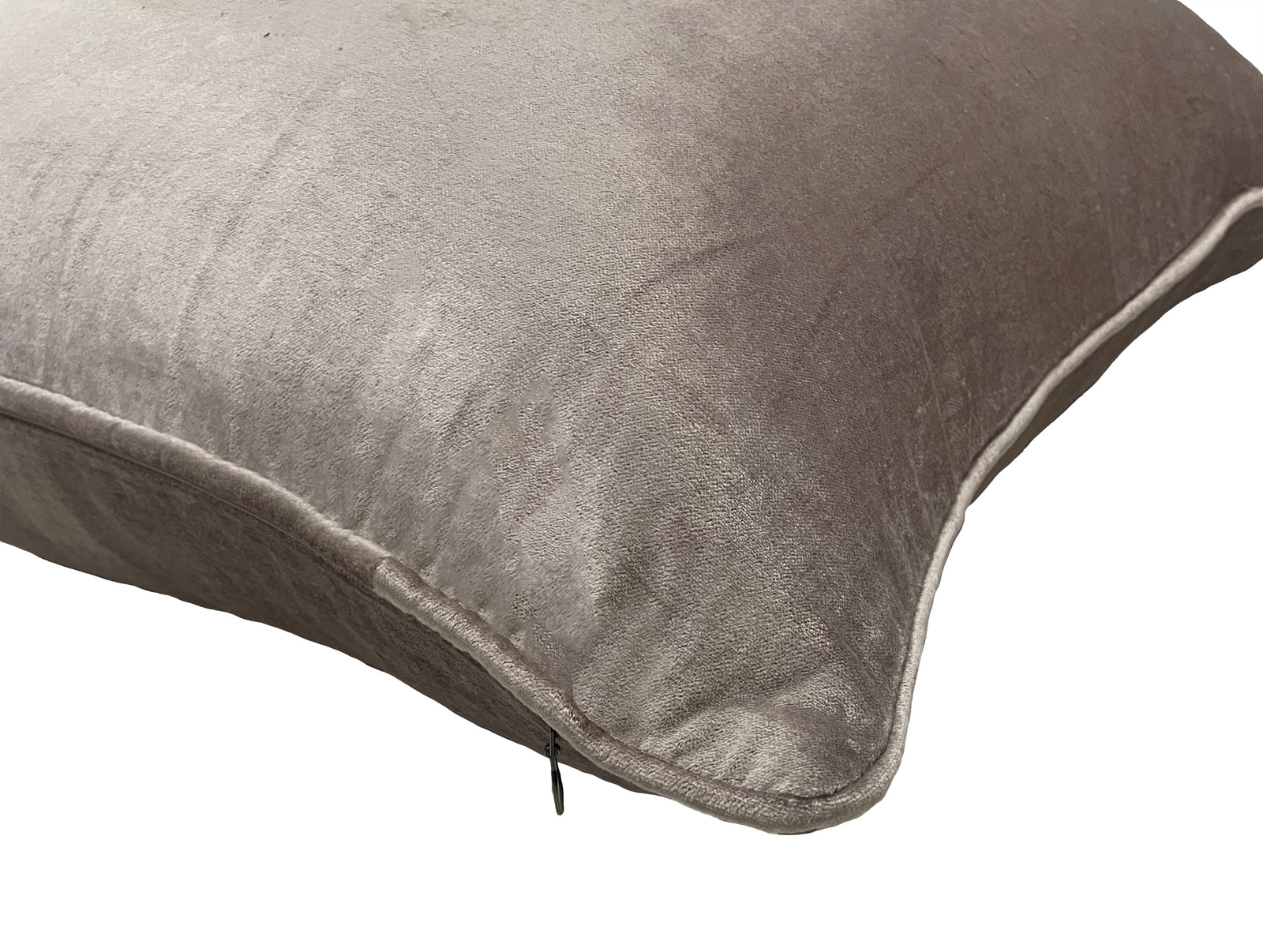 Taupe Velvet Luxury Square Cushion With Feather Insert
