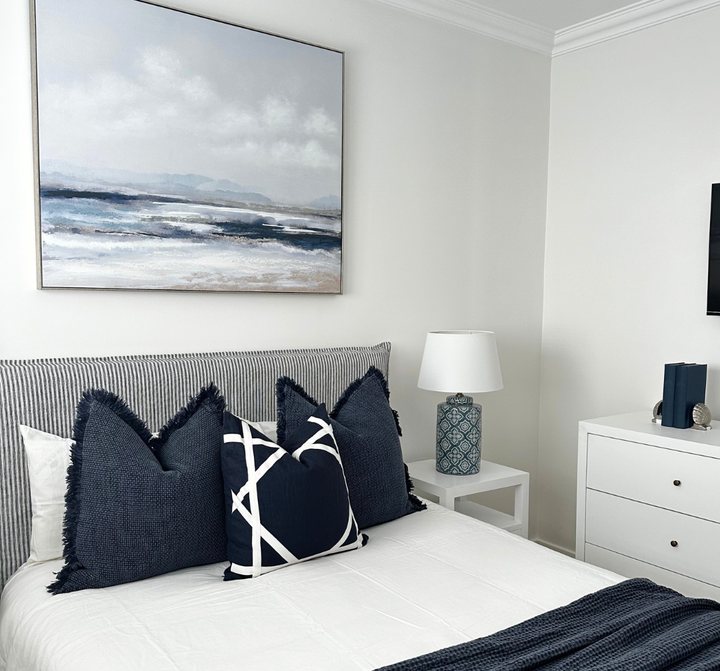 Ocean Breeze Extra Large Canvas In Antique Silver Frame