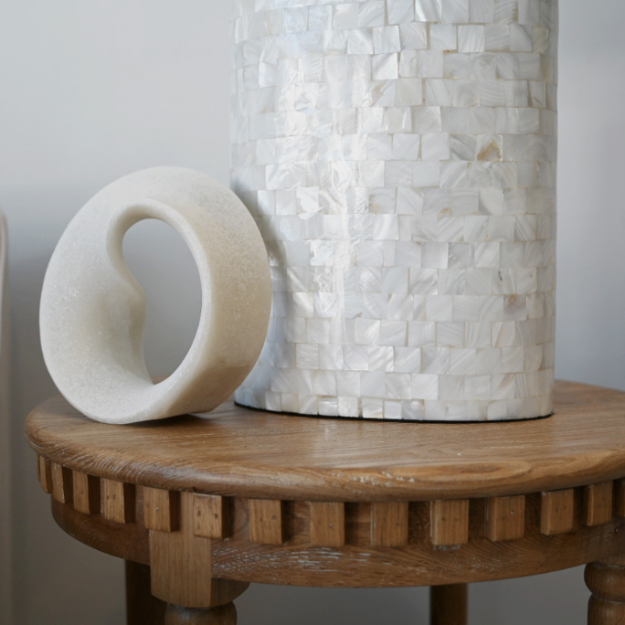 Pearl Oval Mother Of Pearl Table Lamp