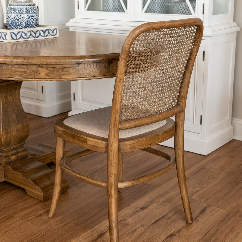 Riviera Natural Oak and Linen Dining Chair Natural Oak Oatmeal