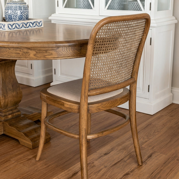 Riviera Natural Oak and Linen Dining Chair Natural Oak Oatmeal