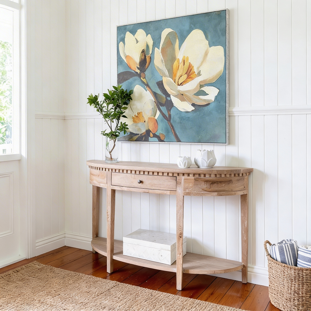 Magnolia Sky Canvas In Antique Silver Frame