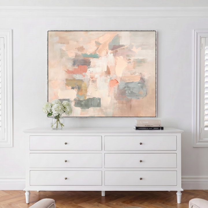 Blush Canvas in Silver Frame