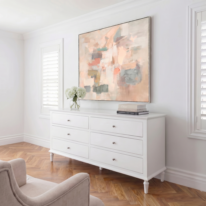 Blush Canvas in Silver Frame