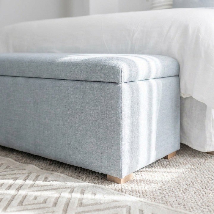 Abigail Plain Top Upholstered Storage Box