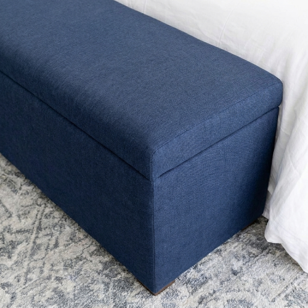 Abigail Plain Top Upholstered Storage Box