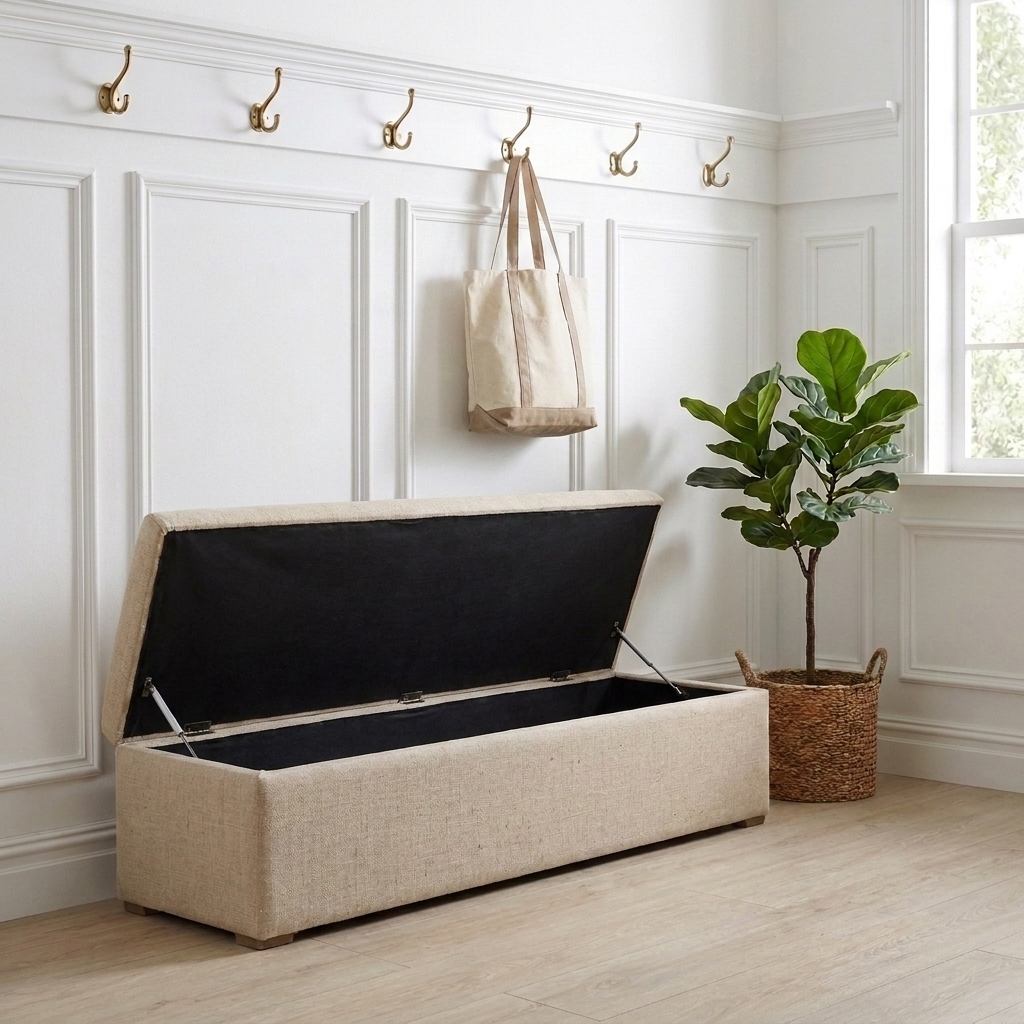Abigail Plain Top Upholstered Storage Box