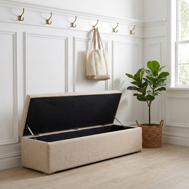 Abigail Plain Top Upholstered Storage Box
