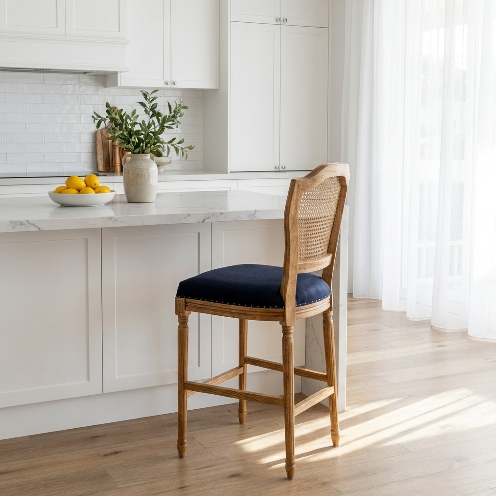 April Luxury Upholstered Kitchen Stool