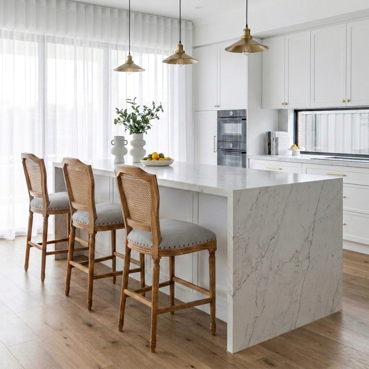 April Luxury Upholstered Kitchen Stool