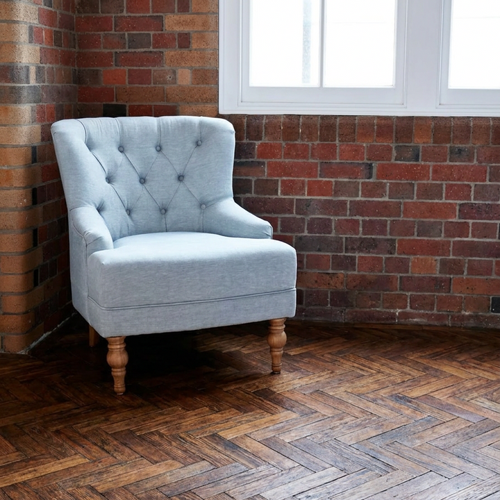 Sarah Linen Armchair Duck Egg Blue
