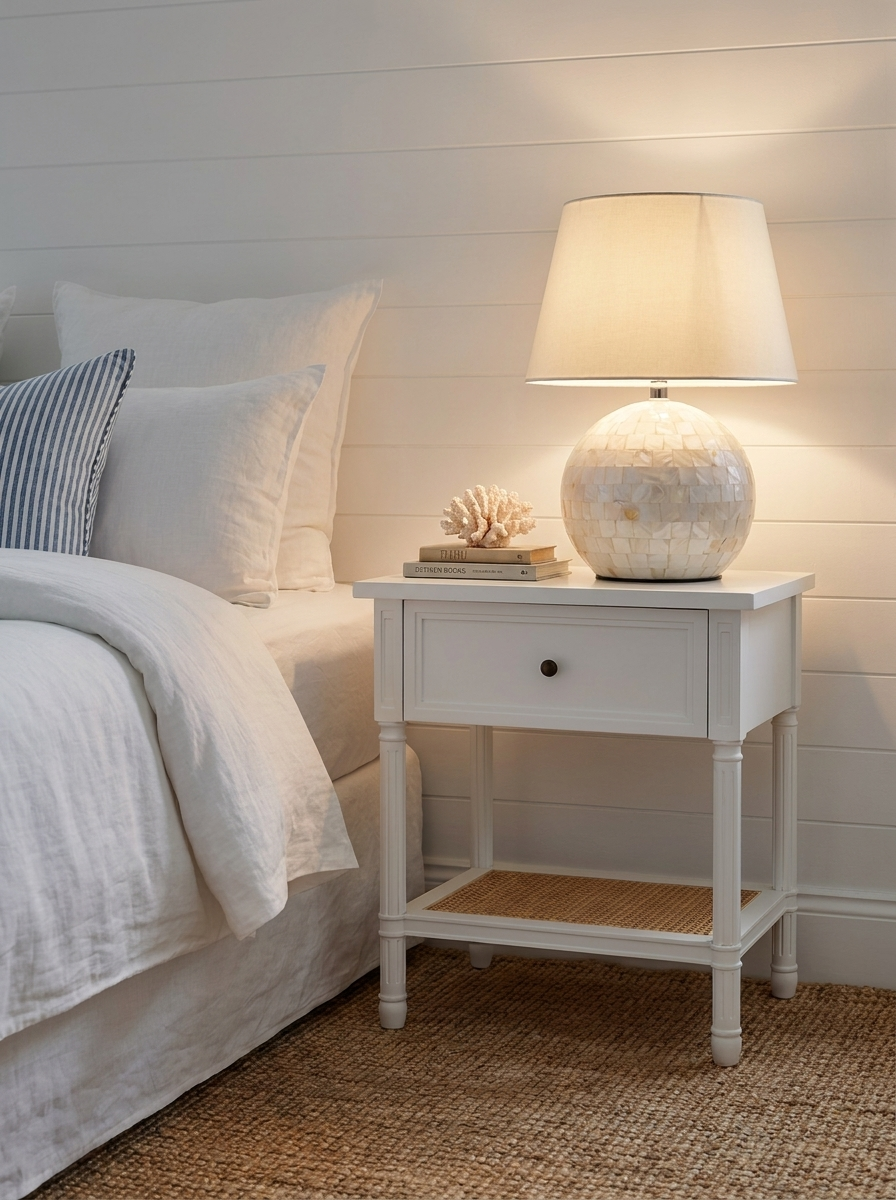 Pearl Round Mother Of Pearl Table Lamp