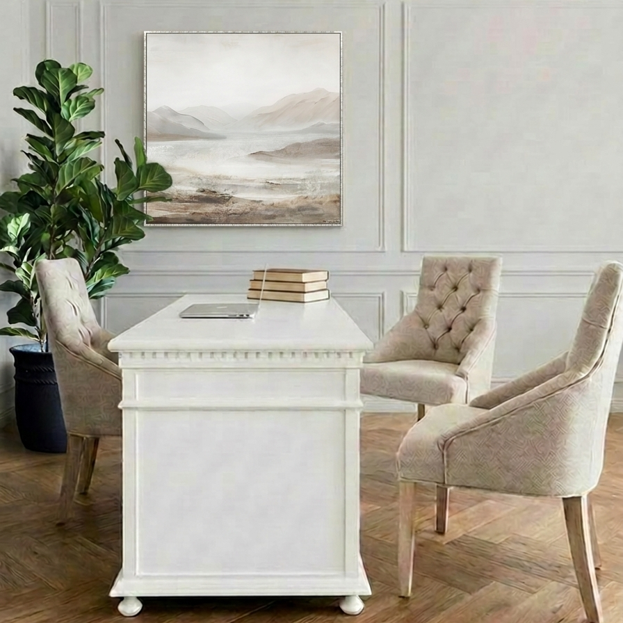 Mountain View Canvas In Antique Silver Frame
