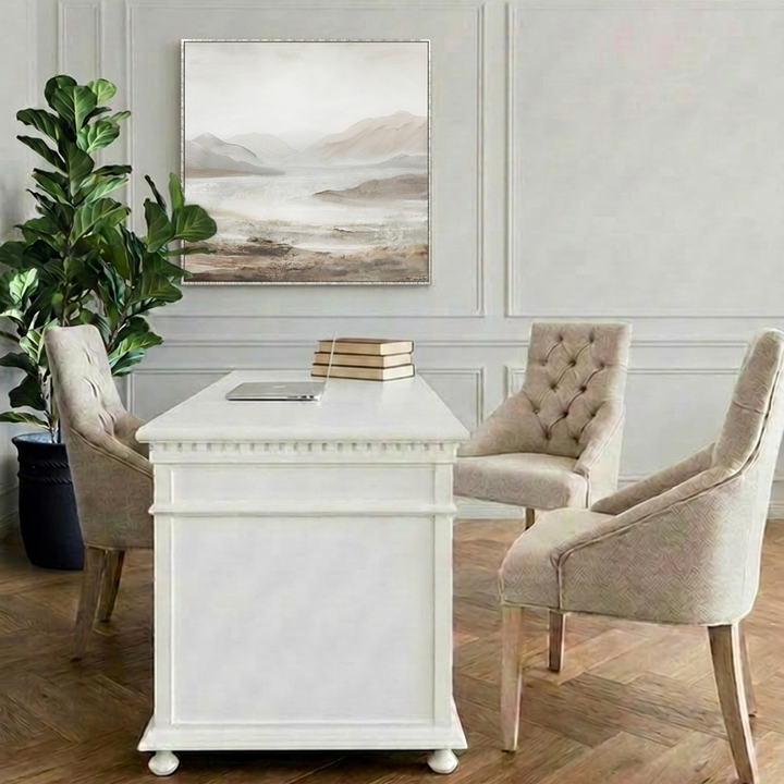 Mountain View Canvas In Antique Silver Frame