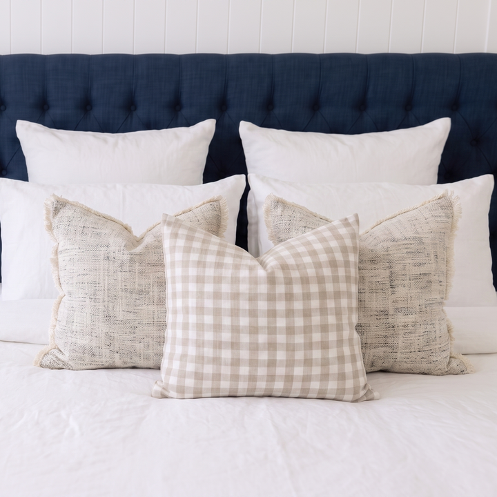 Gingham Linen Square Cushion