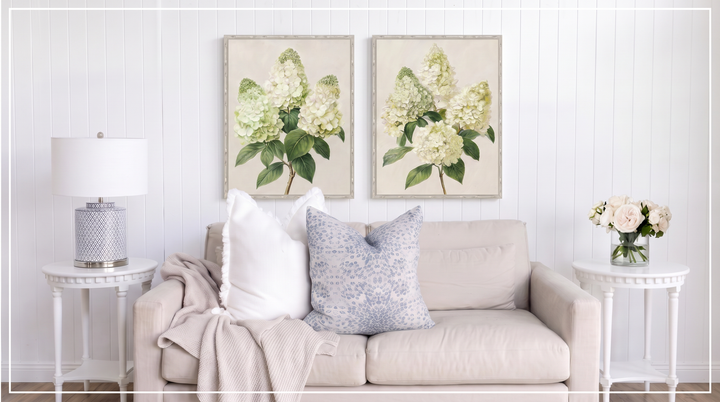 Pinnacle Hydrangea 1 Medium Canvas in Bamboo Frame