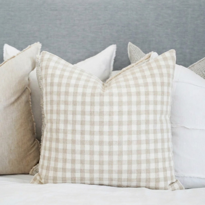 Gingham Linen Square Cushion