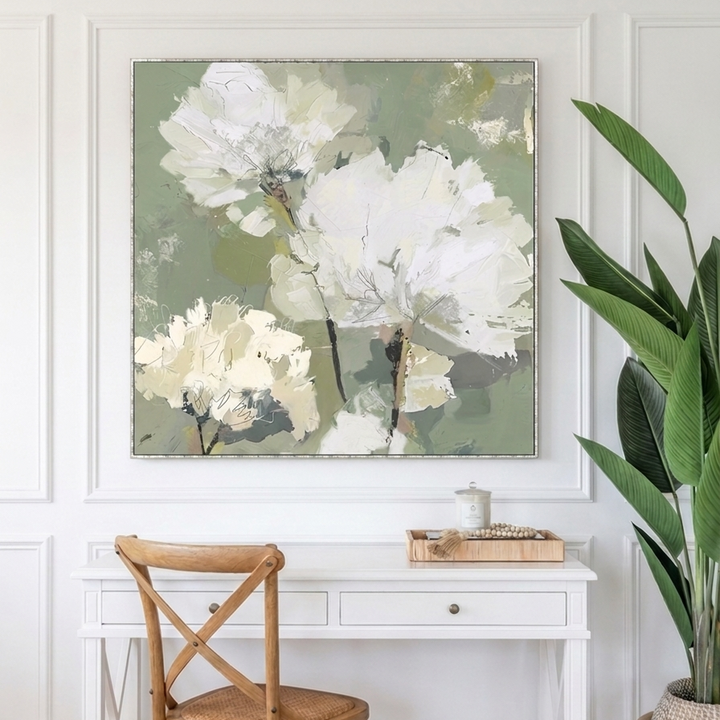 Blooming meadow Canvas in Antique Silver Frame