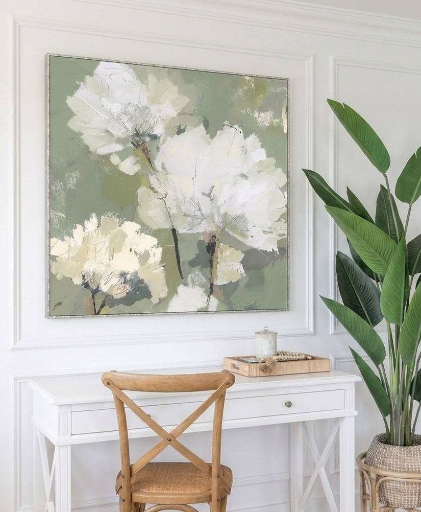Blooming meadow Canvas in Antique Silver Frame
