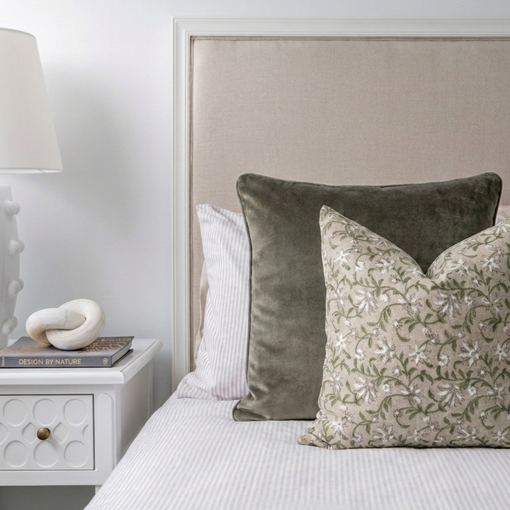 Pewter Velvet Luxury Square Cushion With Feather Insert