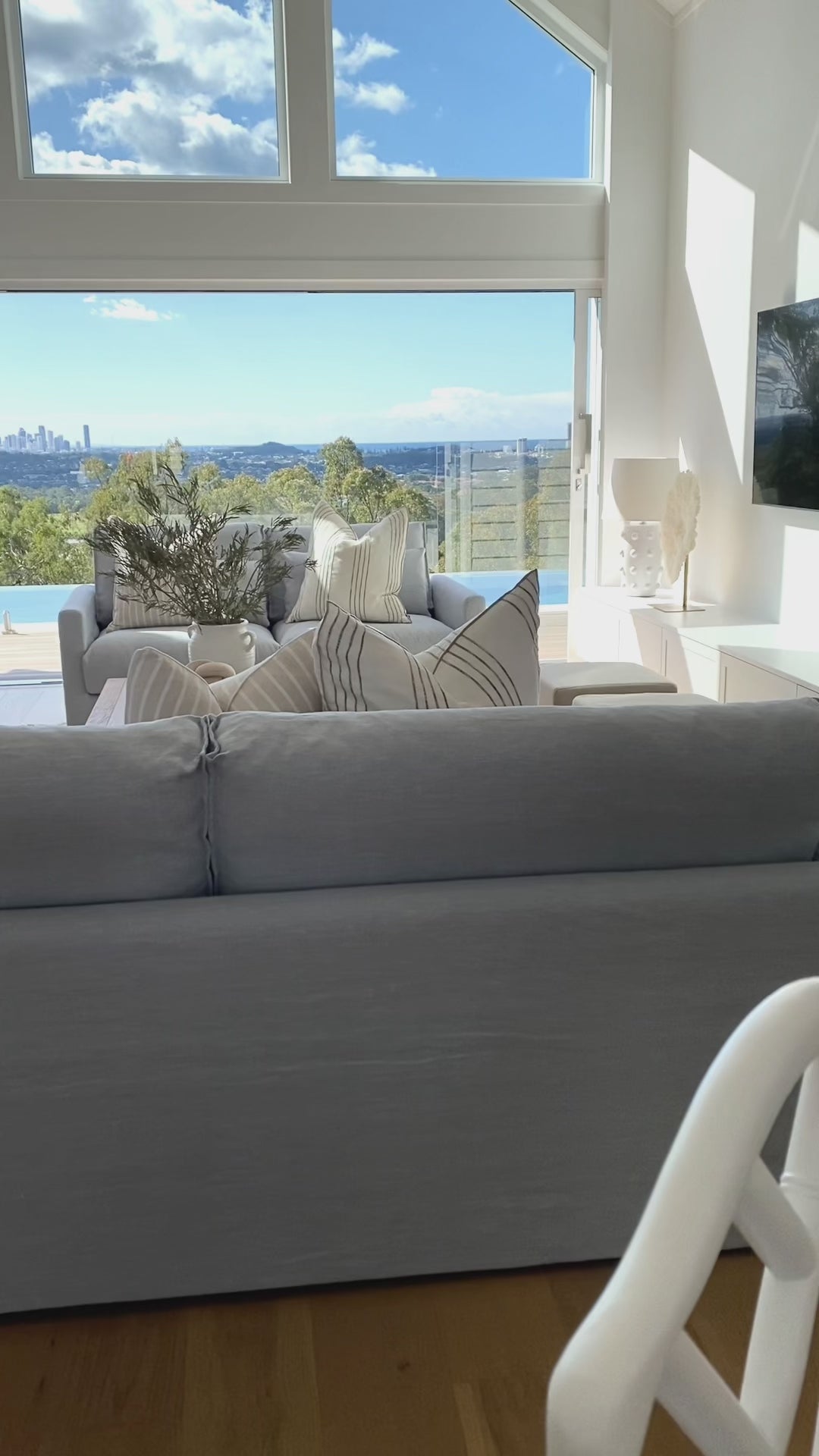 Capri Linen Slip Cover 3 Seater Lounge