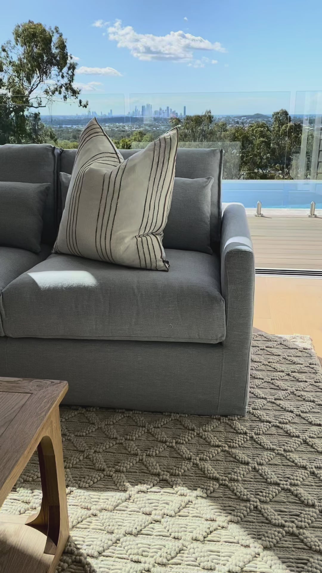 Capri Slip Cover Linen 2 Seater Lounge
