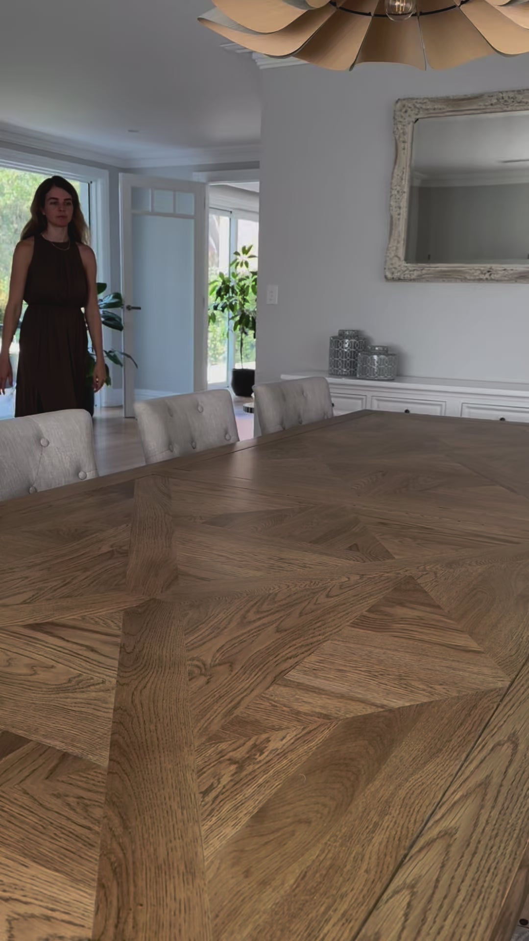 Kensington Parquetry Natural Oak Dining Table