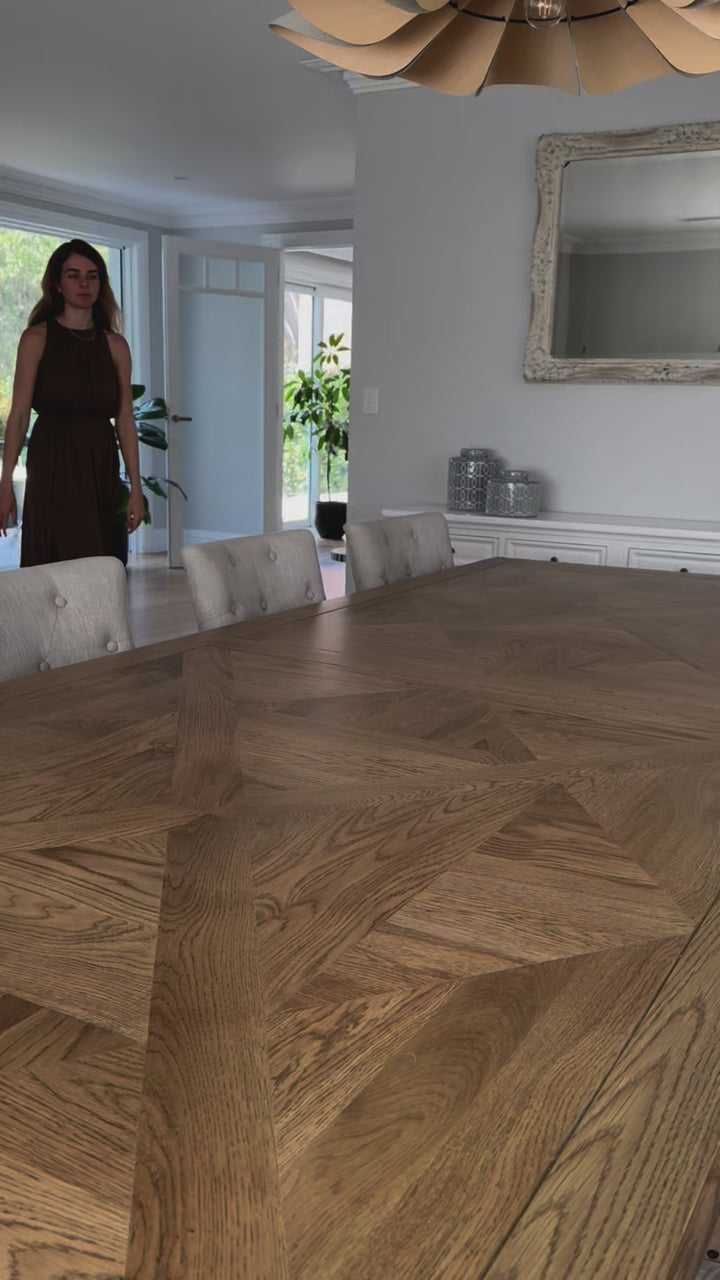 Kensington Parquetry Natural Oak Dining Table