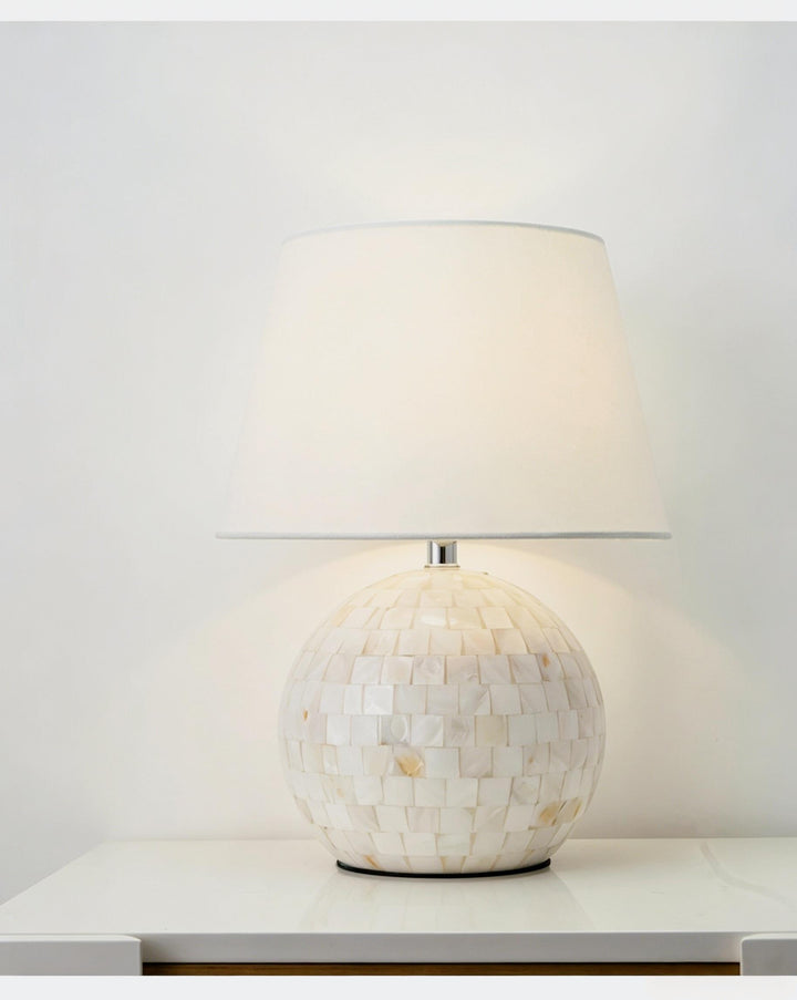 Pearl Round Mother Of Pearl Table Lamp