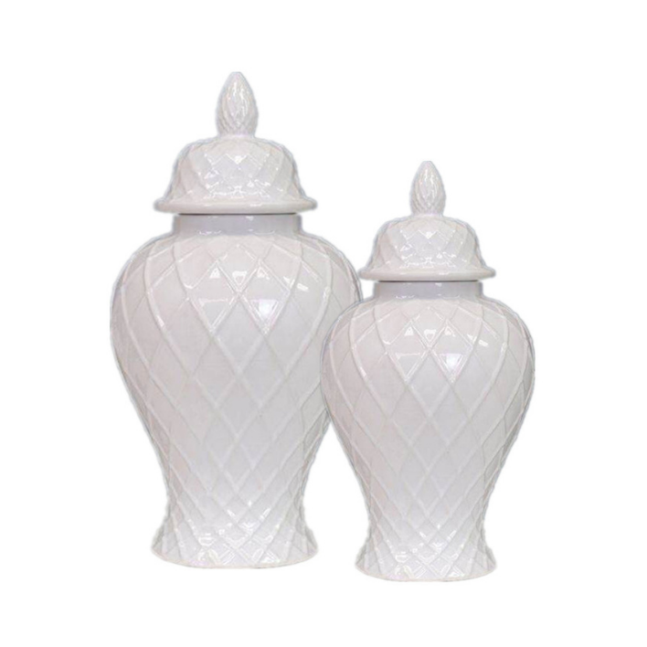 Intertwine Handmade White Ginger Jar Medium White